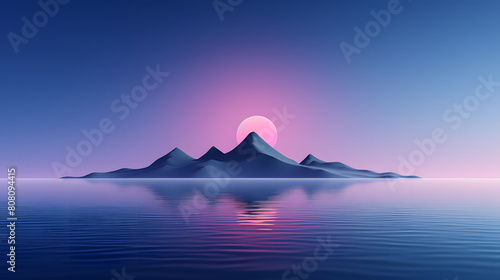 Wallpaper Mural purple mountains landscape abstract graphic poster web page PPT background Torontodigital.ca