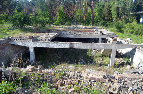 Ghost town in Eastern Europe.Former Soviet kids sport camp.Ukraine gets rid of the consequences of communism. Ruins. Kiev Region,Ukraine