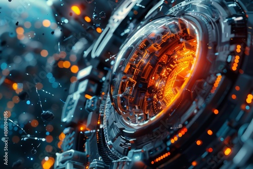Futuristic strange style of science experiments conducted in outer space, visualized in hitech styles, with a closeup cinematic sharpen © JK_kyoto