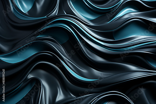 liquid silver, black, blue oil waves backgroung, Petroleum, fluid lines, liquid metal effect, with swirling patterns