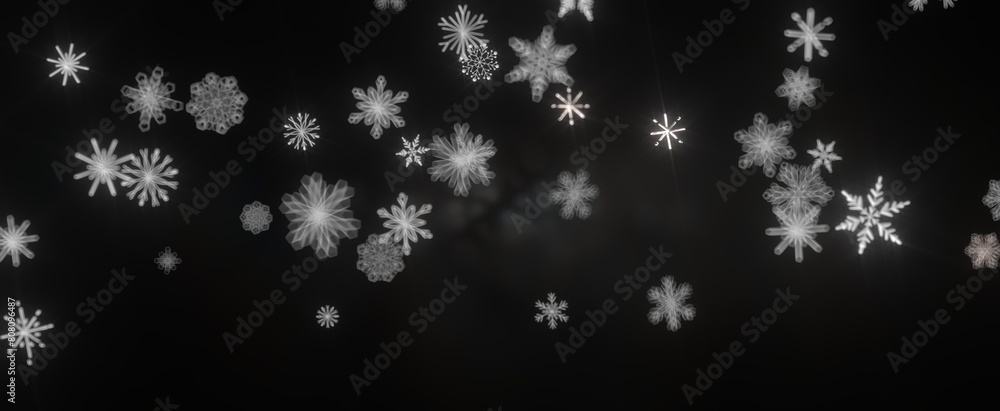 Snowflakes - Abstract Gold Star Falling Soft Focus Background, 3D rendering. Snowflakes - Abstract Gold Star Falling Soft Focus Background, 3D rendering.