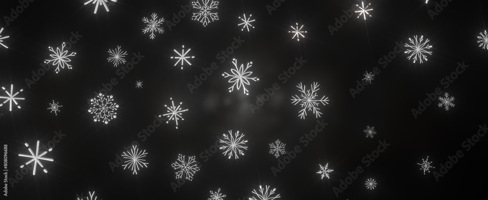 Snowflakes - Abstract Gold Star Falling Soft Focus Background, 3D rendering. Snowflakes - Abstract Gold Star Falling Soft Focus Background, 3D rendering.