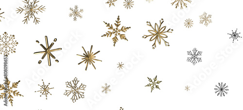 Frosty Delight  Breathtaking 3D Illustration of Falling Christmas Snowflakes