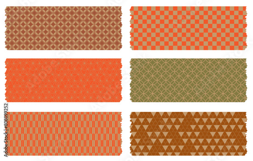 和風　和柄素材パターンセット