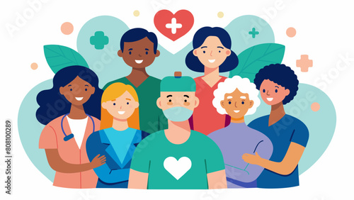A group of empathetic caregivers including nurses and social workers collaborating to provide holistic care for those struggling with mental health.