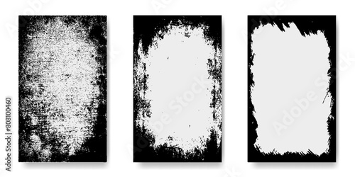 Realistic distressed edge paper texture overlay for album cover art vector mockup. Subtle worn edge aged look for album art