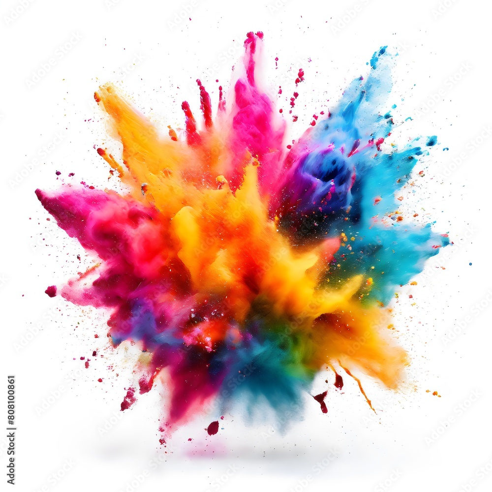 colorful ink splashes on white colorful ink splashes on white