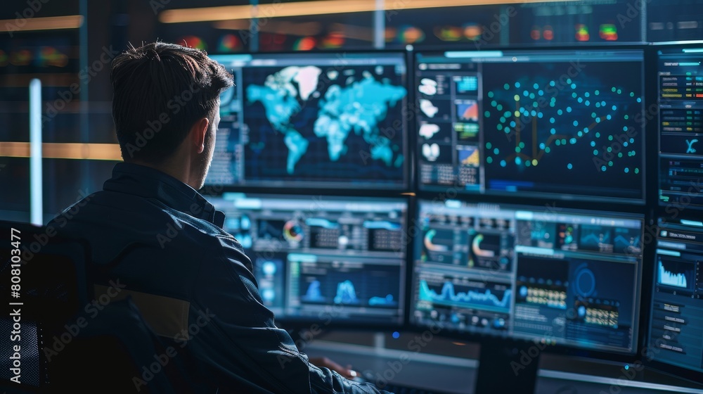 Advanced cyber security technology interface with digital maps and realtime threat detection alerts, highlighting global network protection Advanced cyber security technology interface with digital maps and realtime threat detection alerts, highlighting global network protection