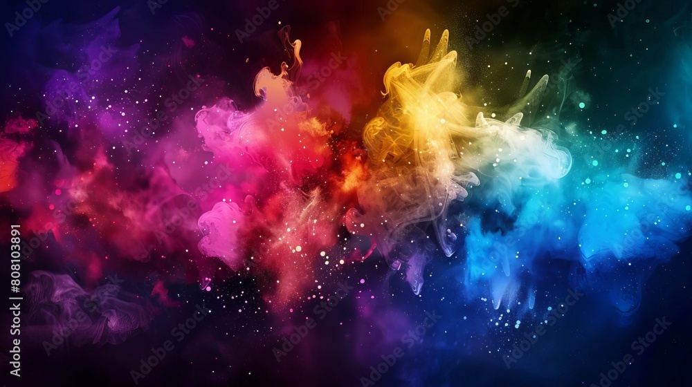 A burst of colors against a dark background, symbolizing creativity or innovation A burst of colors against a dark background, symbolizing creativity or innovation