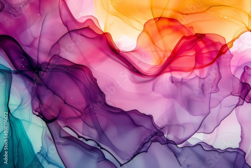 abstract background of colored ink in water close-up macro photo