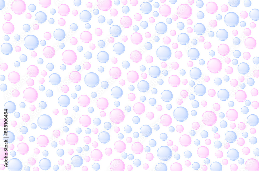 Pink and blue bubbles. Pink and blue bubbles.