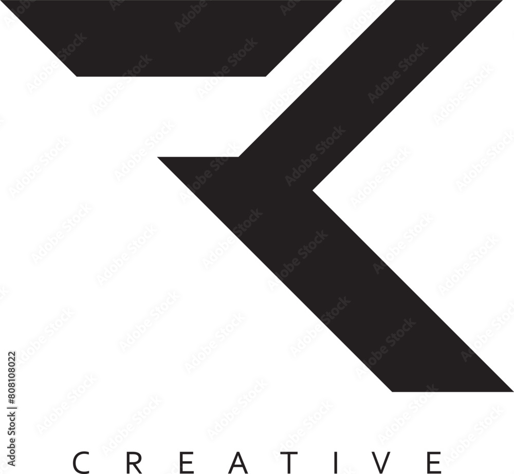 RK or KR letter modern logo design