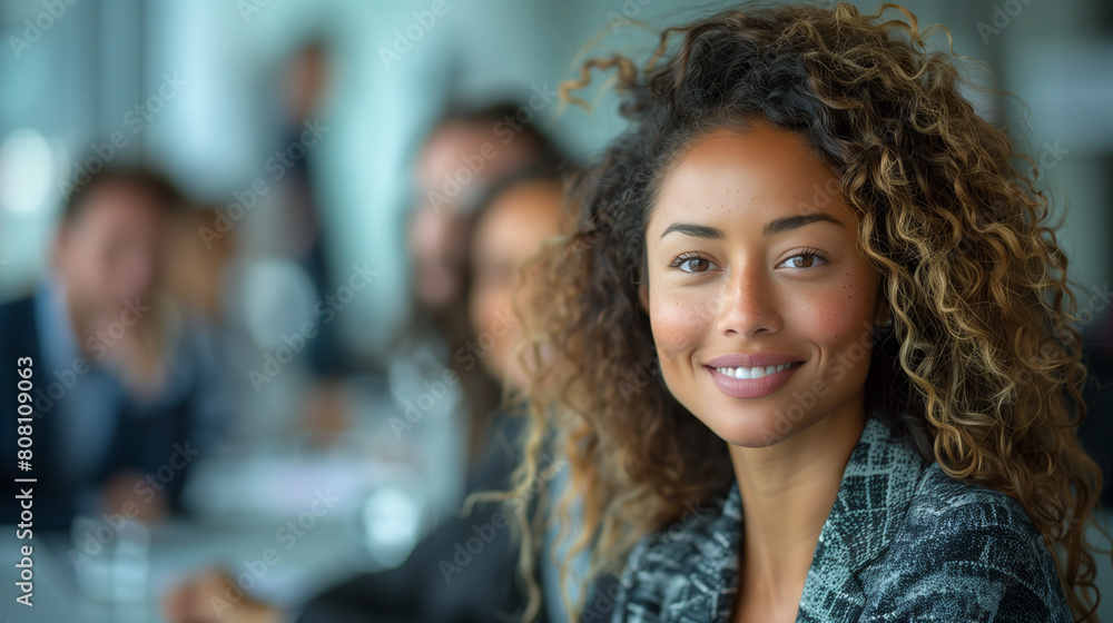 A diverse American business team in the office A diverse American business team in the office