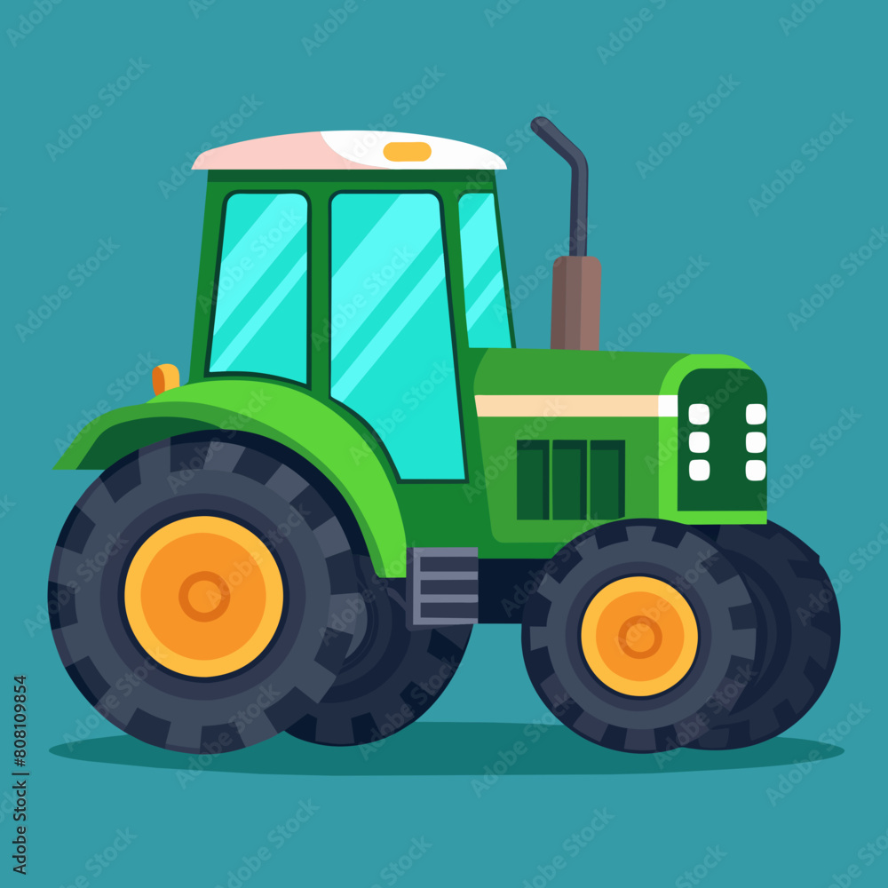 Obraz premium Farm Tractor vector illustration isolated on a background.