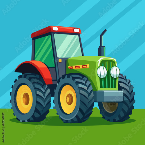 Farm Tractor vector illustration isolated on a background.