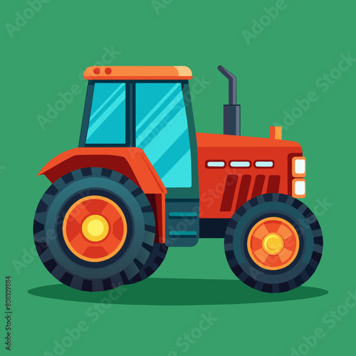 Farm Tractor vector illustration isolated on a background.