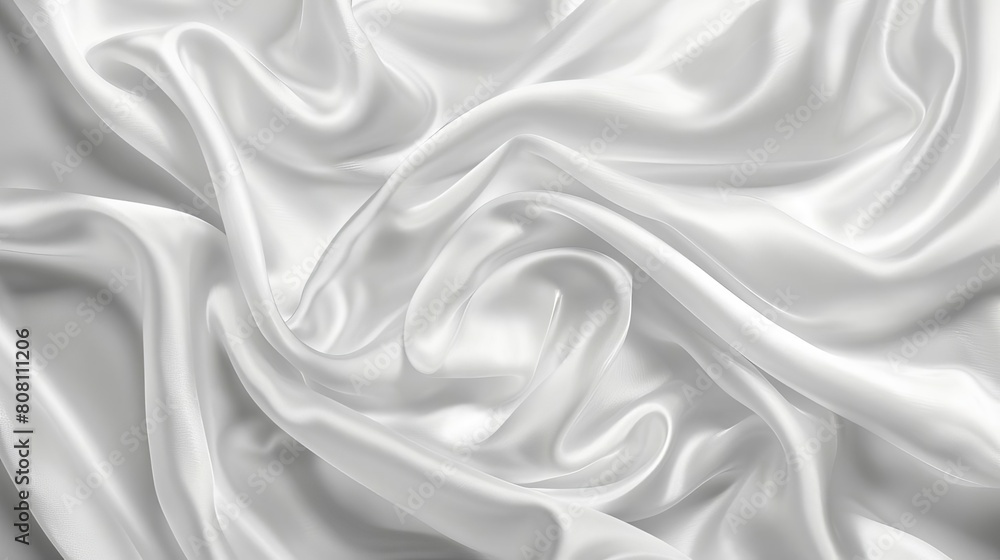 Smooth and elegant waves in a white silk texture, perfect for backgrounds in luxury design settings Smooth and elegant waves in a white silk texture, perfect for backgrounds in luxury design settings
