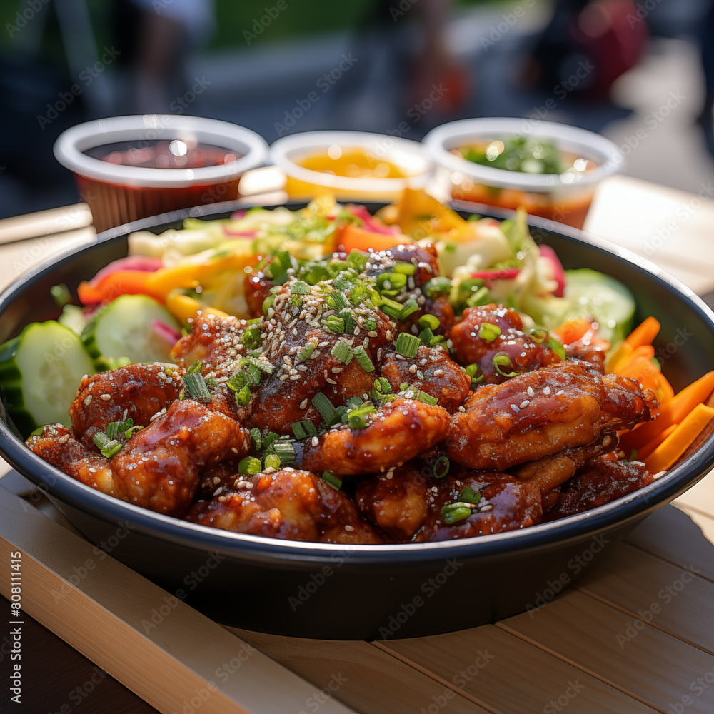 Fried Chicken wings, street food, take away food. Generated with AI Fried Chicken wings, street food, take away food. Generated with AI