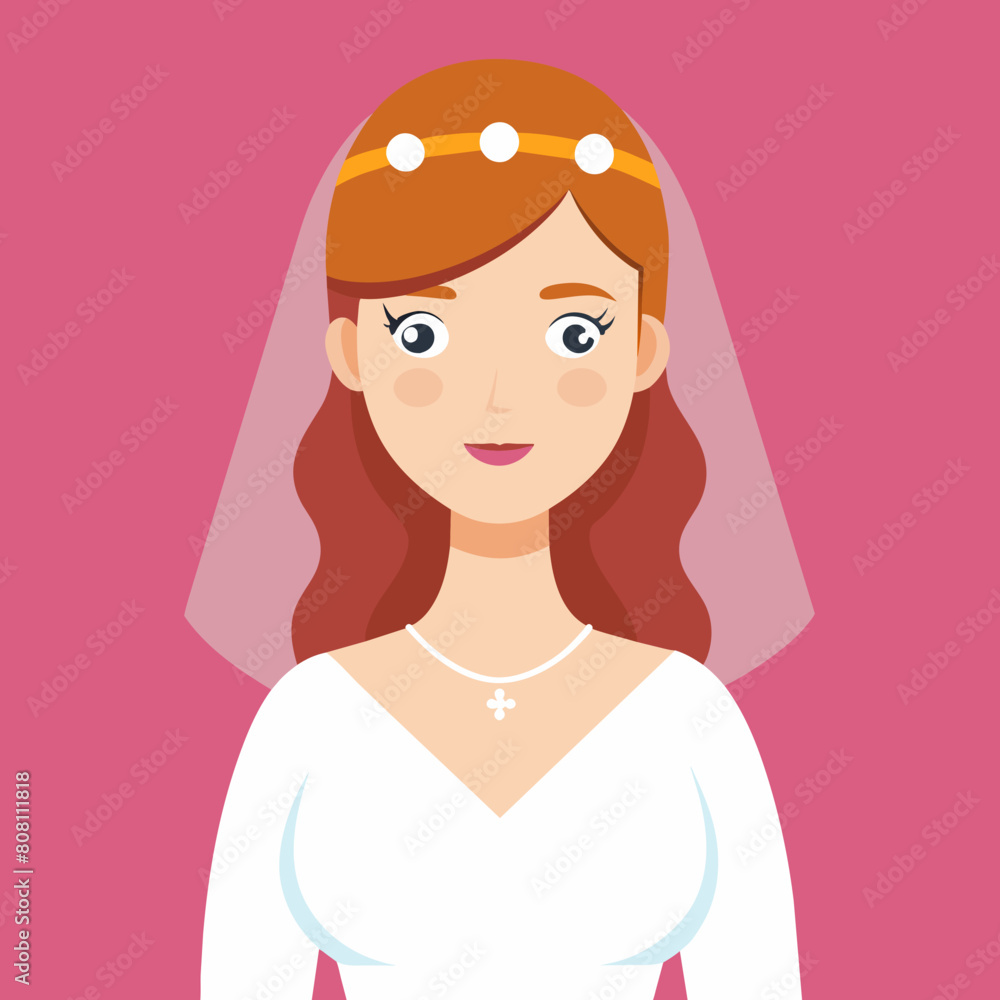 Bride vector illustration isolated on a white background. Bride vector illustration isolated on a white background.