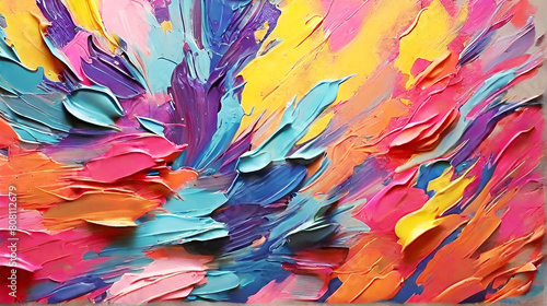 Abstract colorful background with brush strokes in vivid colors for a banner or wallpaper
