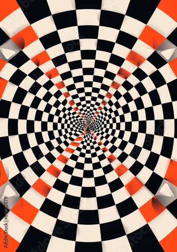 An abstract background with optical illusions and geometric patterns