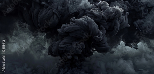 Mysterious onyx black smoke moving gracefully, perfect for dark and atmospheric themes.