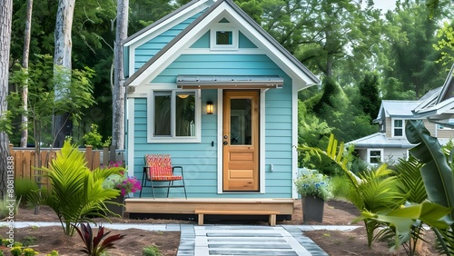 ADU or accessory dwelling unit also known as a tiny house. Concept Tiny House, Small Living, Compact Living, Sustainable Housing, Modern Minimalism photo