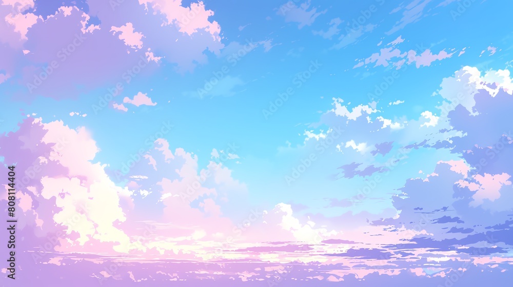 Ethereal clouds of mist floating against a backdrop of soft, pastel hues. Amazing anime background