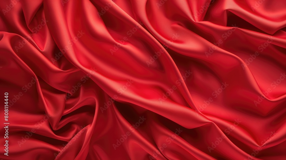 Red silky abstract background with smooth lines and waves Generative AI Red silky abstract background with smooth lines and waves Generative AI