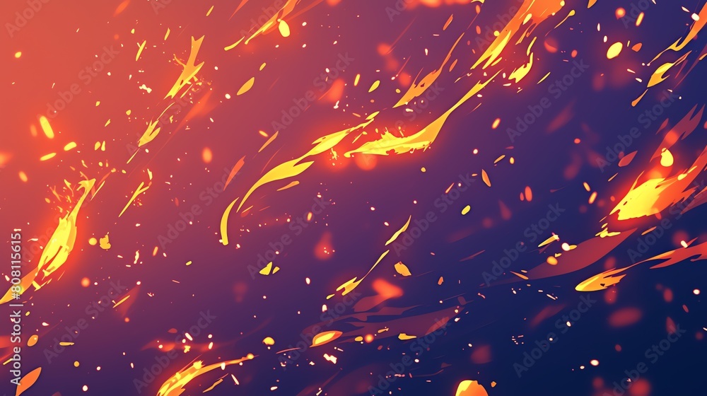Glowing embers floating upwards in a fiery dance of light and heat ...