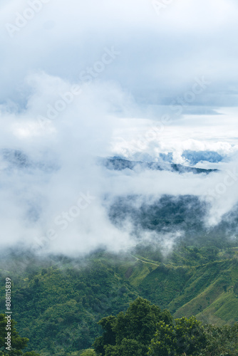 Beautiful Sajek Valley, clouds over the mountains, view from the top of mountain, view of a forest, natural beauty