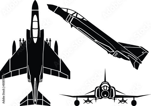 Military fighter jet vector design 