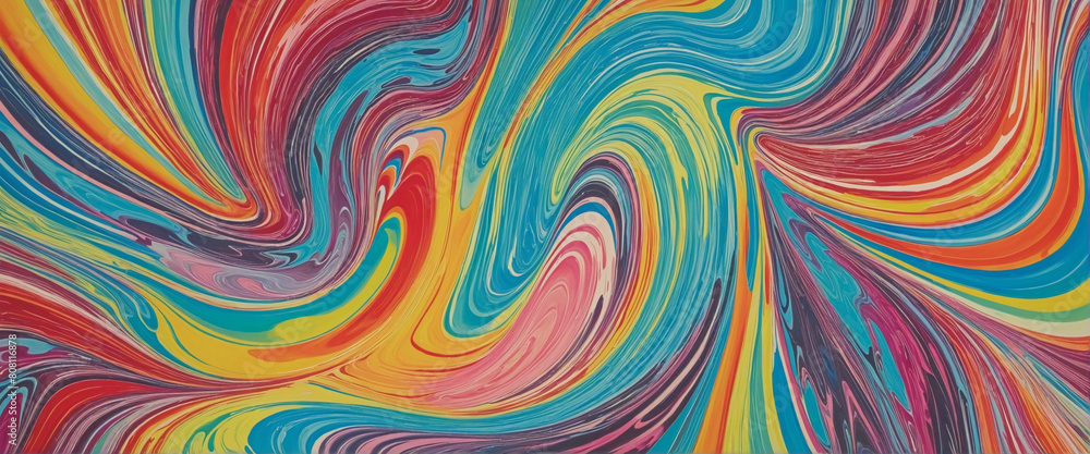 Fototapeta premium Colorful Abstract Generative Art with Fluid Shapes and Dynamic Gradient Backgrounds