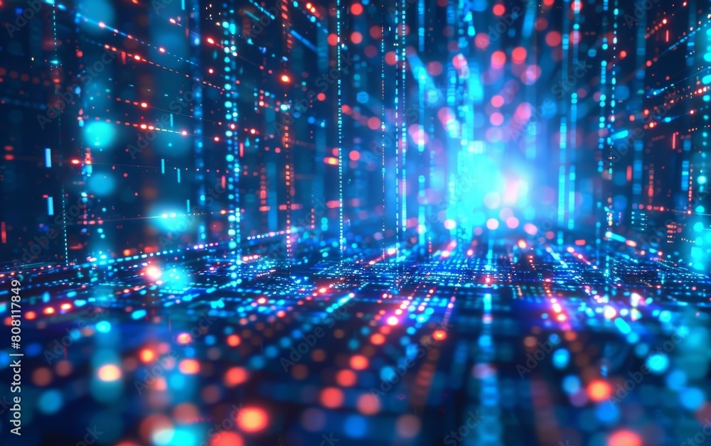 Obraz premium A dazzling visual representation of cutting-edge technology in data analysis and artificial intelligence.