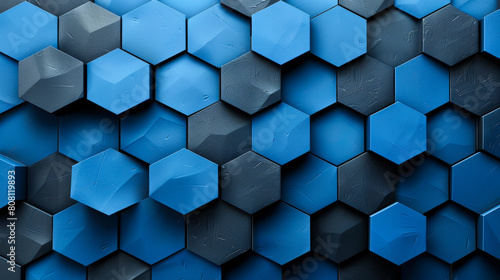 Abstract Blue and Black Geometric Design 