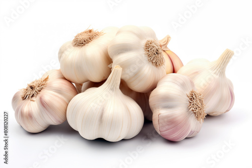 Garlic isolated on white background with clipping path.