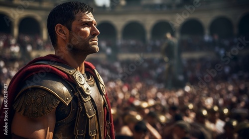 Gladiator s silent tribute to fallen comrades as he enters the arena