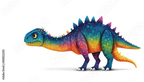 Colorful cartoon dinosaur illustration for children's media © ArtistiKa