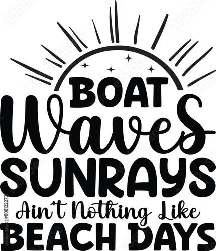 Boat Waves Sun Rays Beach Day