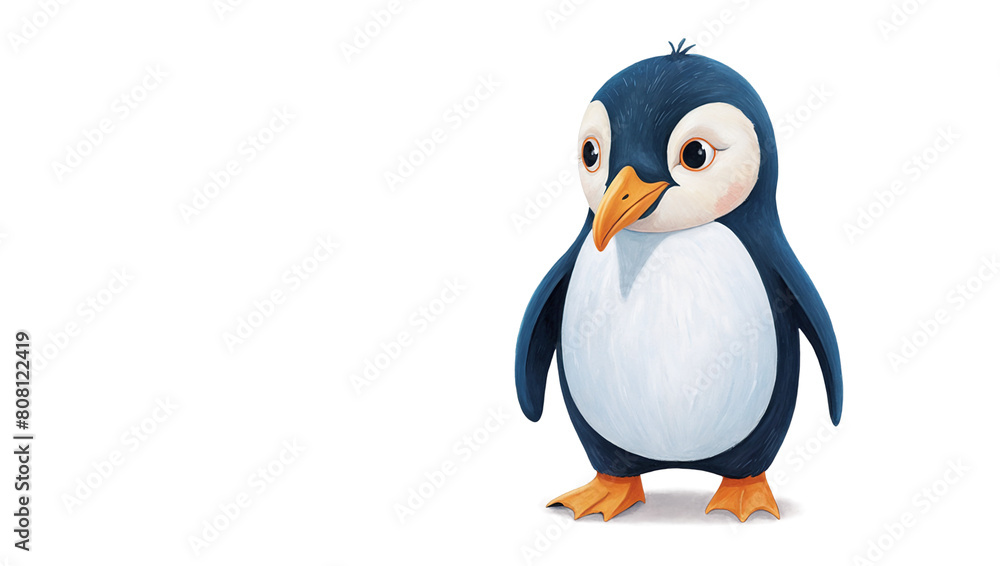 Fototapeta premium Cute cartoon penguin illustration for children's media