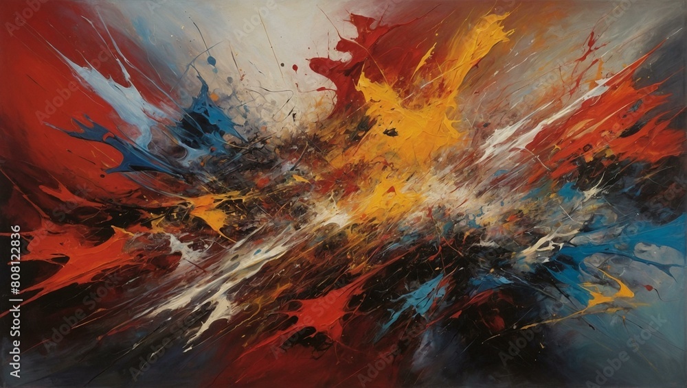 custom made wallpaper toronto digitalExplosive abstract painting evoking emotional intensity