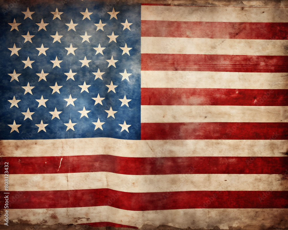 the American flag is depicted with broad brushstrokes in red, white, and blue the American flag is depicted with broad brushstrokes in red, white, and blue