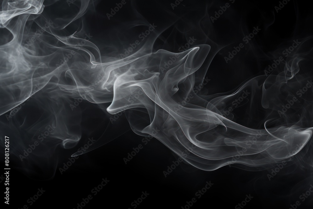 Fototapeta premium White smoke on black background