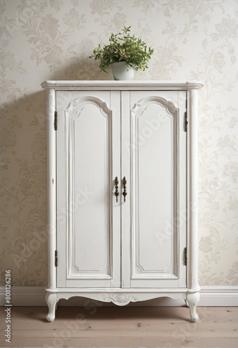 An AI-generated modern wooden cabinet for interior design  isolated on a transparent background 