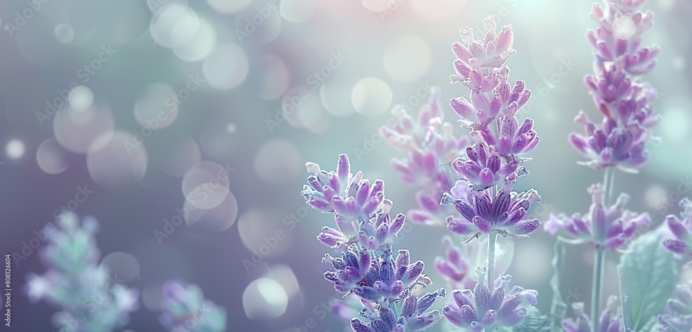 Obraz premium Soothing pastel lavender and mint abstract, perfect for serene summer designs.