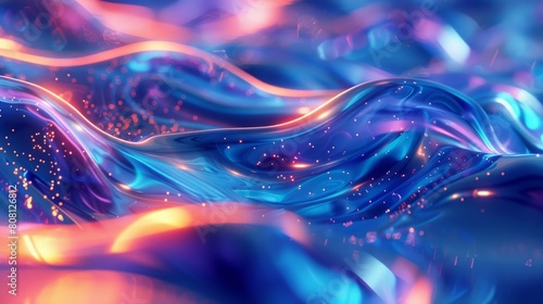 3d Liquid Cosmos, Fluid abstract forms in a cosmic sea, Glowing and iridescent lighting, Liquid and organic textures, Reflective surfaces and liquid reflections