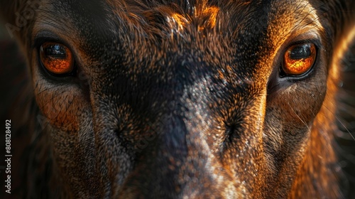 A close up of a deer's eyes, showing the beauty of nature and the wonder of the wild. photo