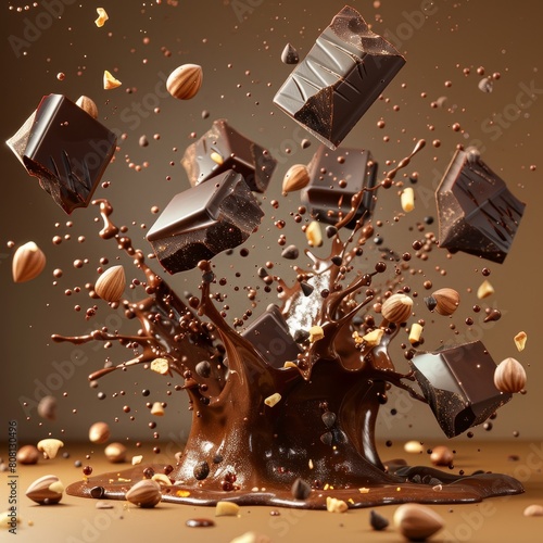 A close-up of a decadent chocolate bar, partially devoured photo