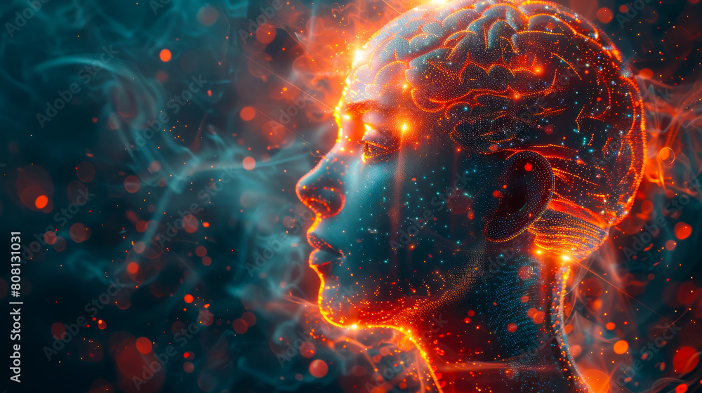 Abstract AI Human Brain Inside Light Bulb Concept
Abstract AI Human Brain Inside Light Bulb Concept