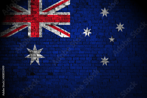 australian flag on brick wall